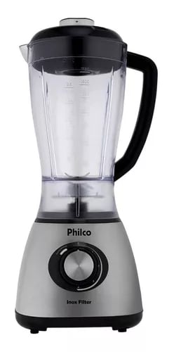 Liquidificador Philco Inox Filter 2.4 L prata e preto com jarra de acr&iacute;lico 220V