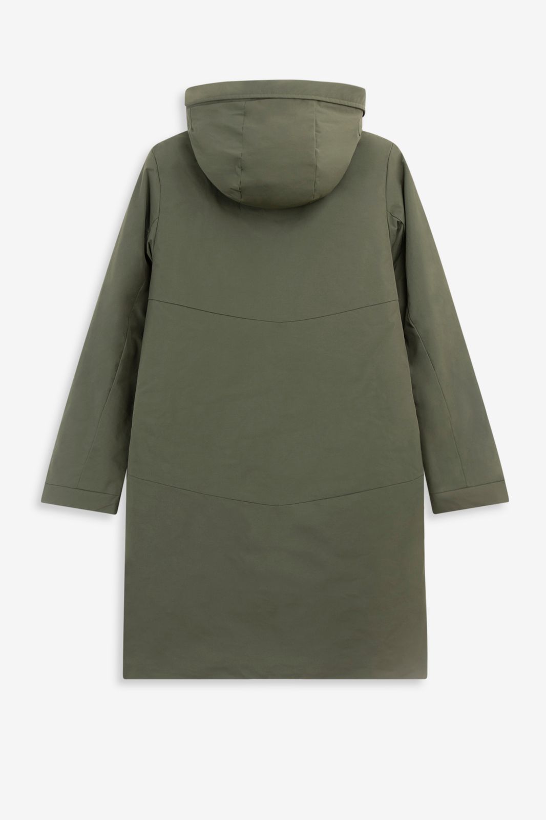 Donkergroene parka met uitneembare faux fur voering