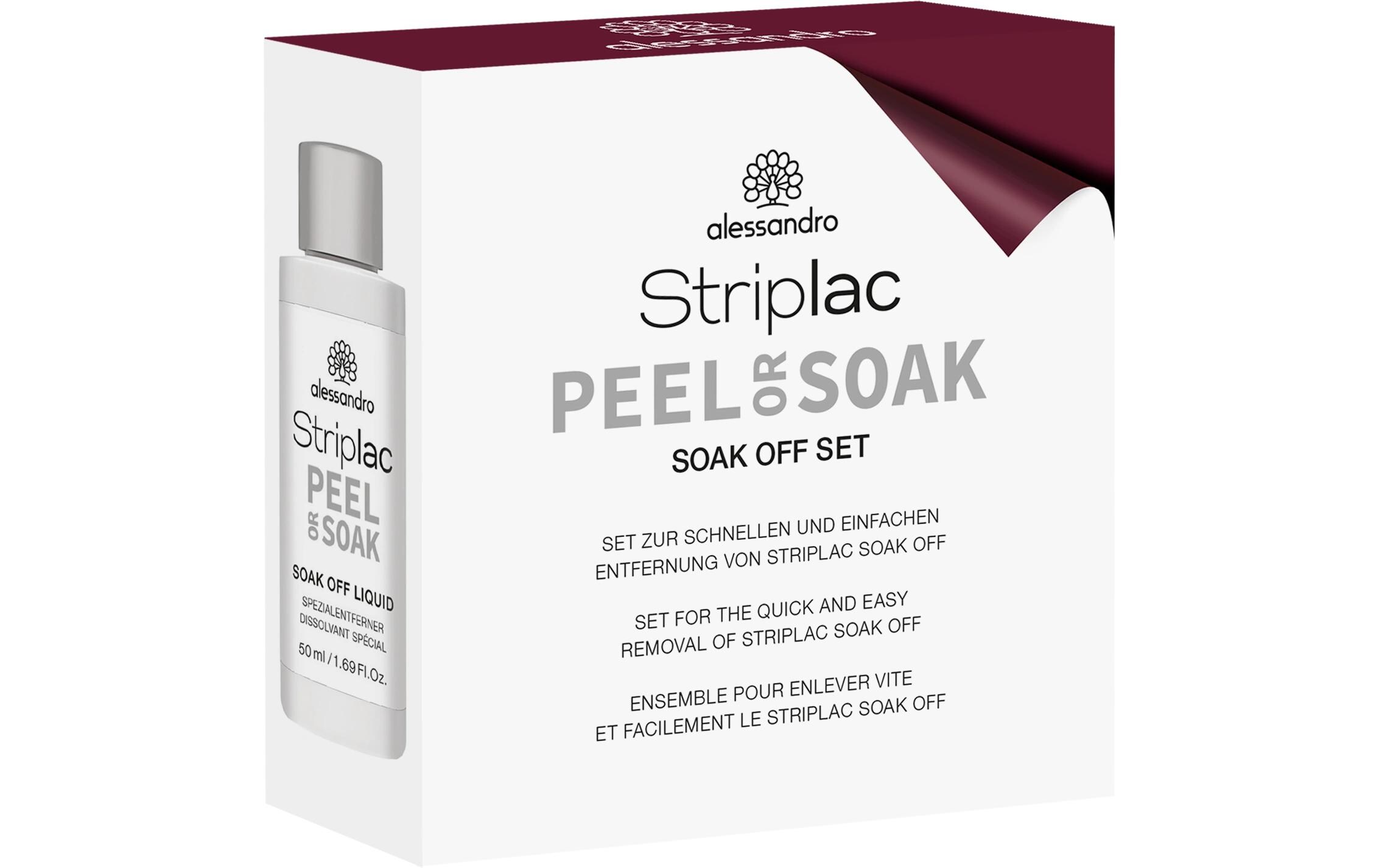Nagellackentferner Striplac Soak Off SetSpezialentferner-Set mit Mangoduft zur Ablösung von Alessandro Striplac