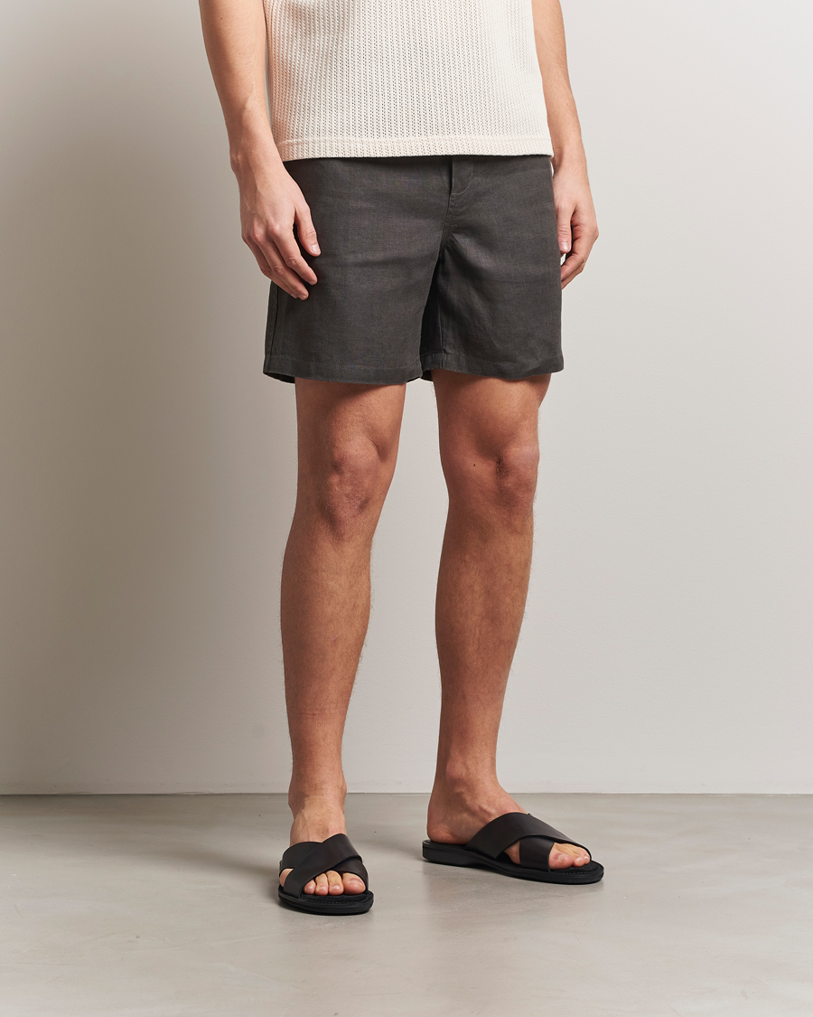 Samsøe Samsøe Jabari Linen Drawstring Shorts Beluga Grey