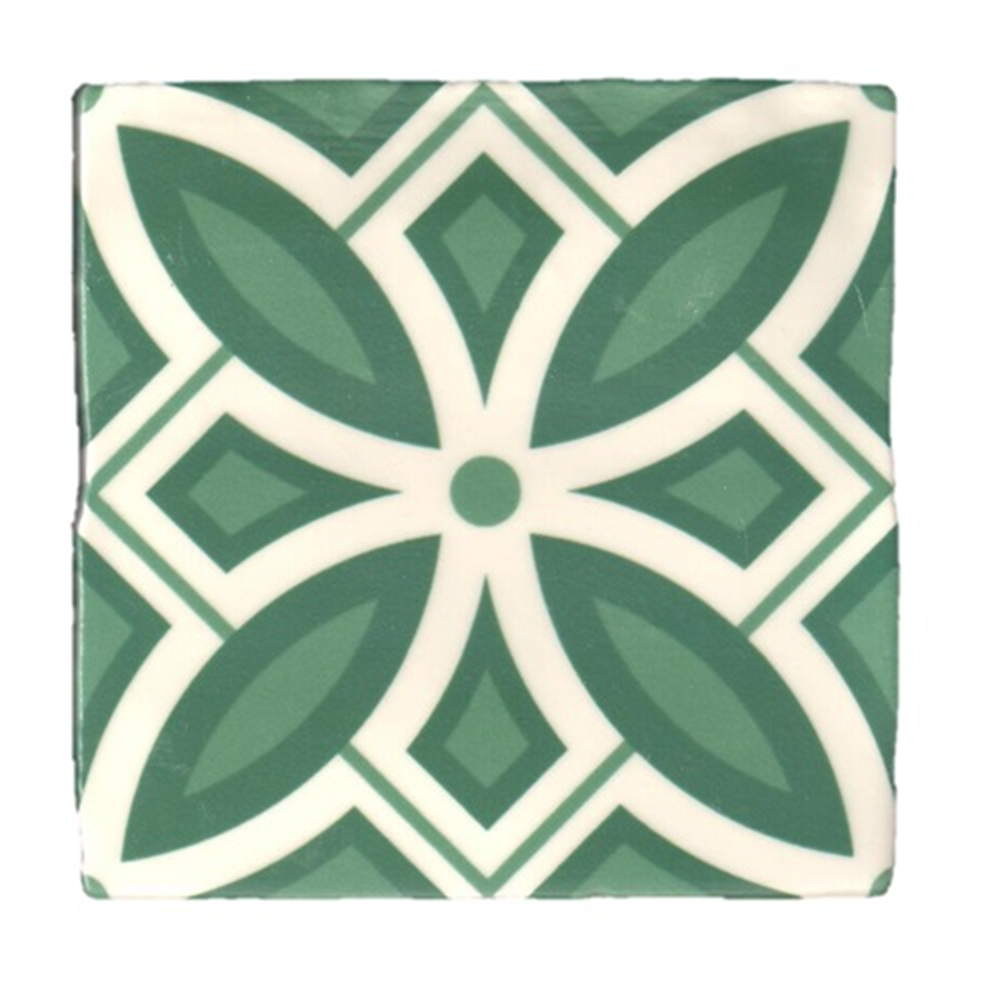 Terre d'Azur Madelaine Decor 29 wandtegel 13x13cm groen - 30 stuks per doos