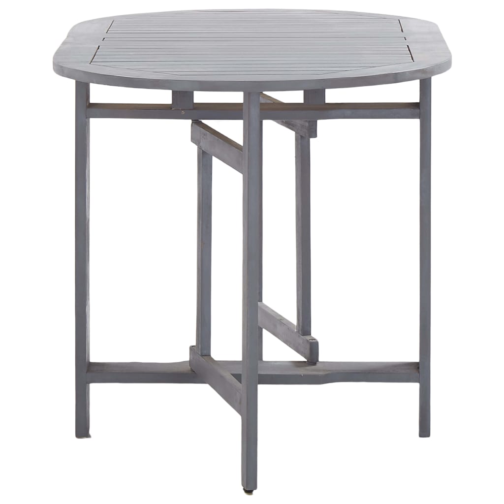 Mobilier à dîner de jardin 5 pièces bois d'acacia massif gris