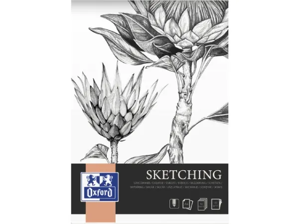 Oxford A4 Kunstskitseblok, 50 ark, 120g, limet