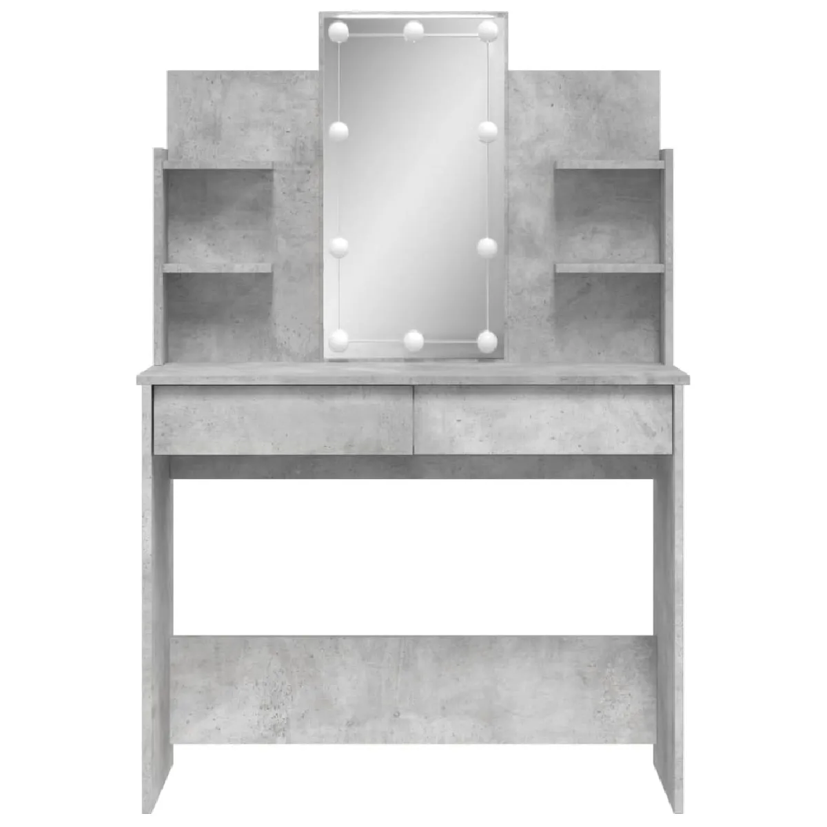 vidaXL Coiffeuse LED avec miroir - Gris béton