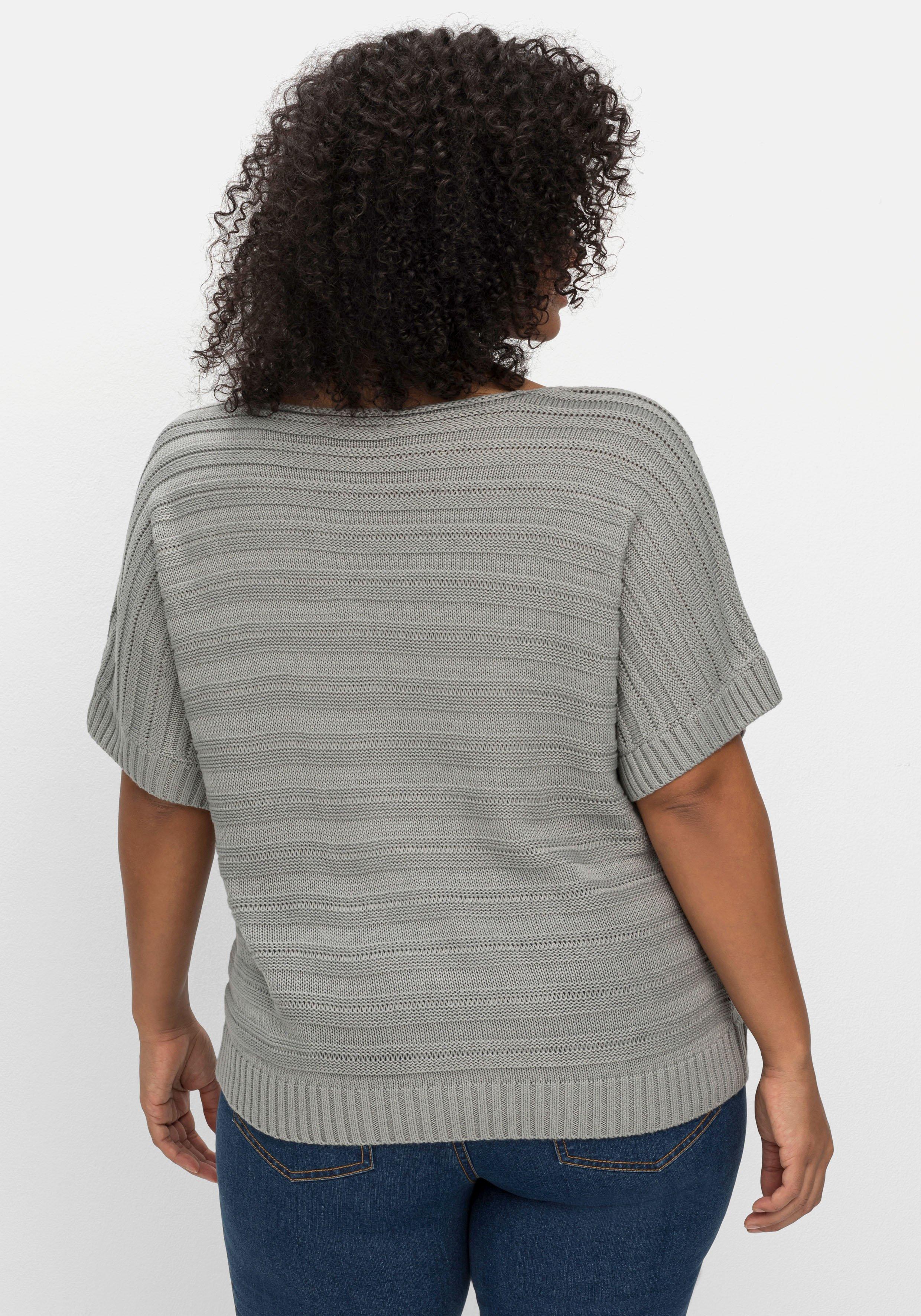 Kurzarmpullover in Links-Rechts-Struktur