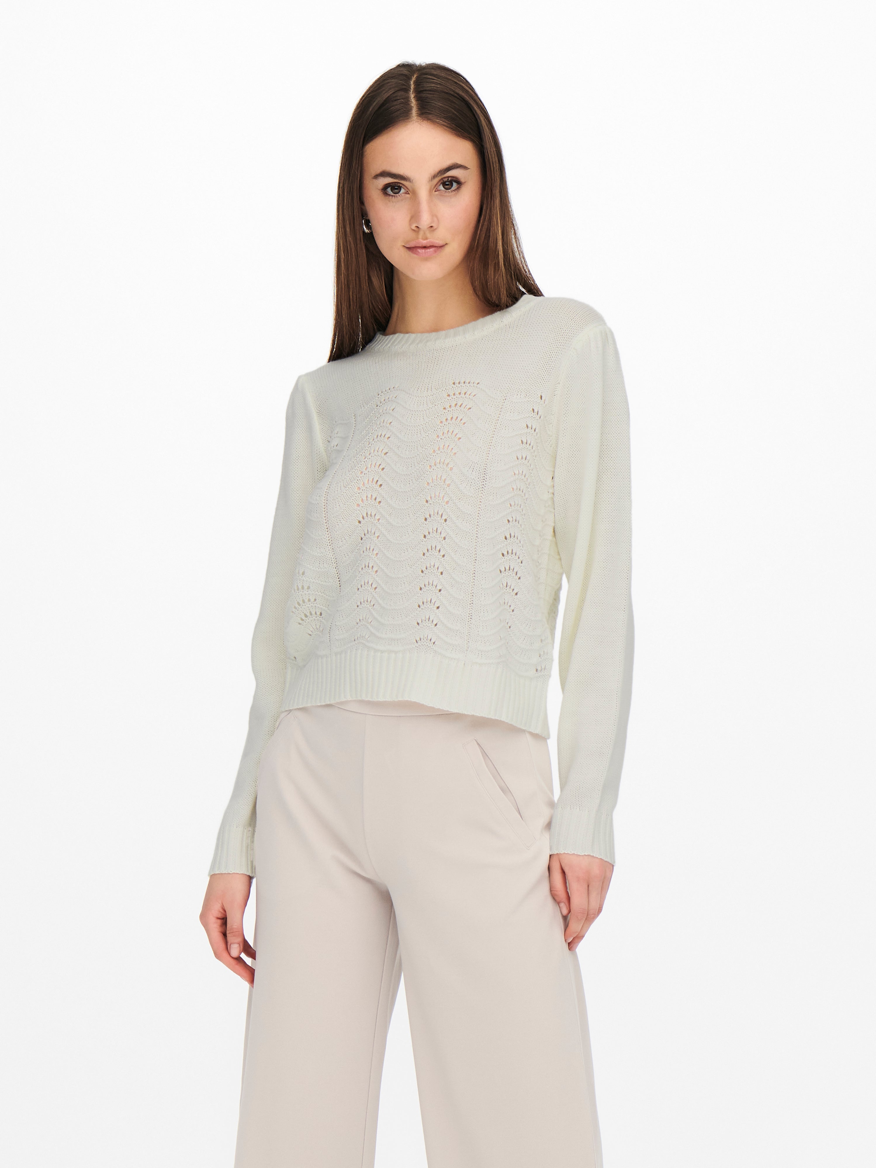 JDYMILO Strickpullover Cloud Dancer