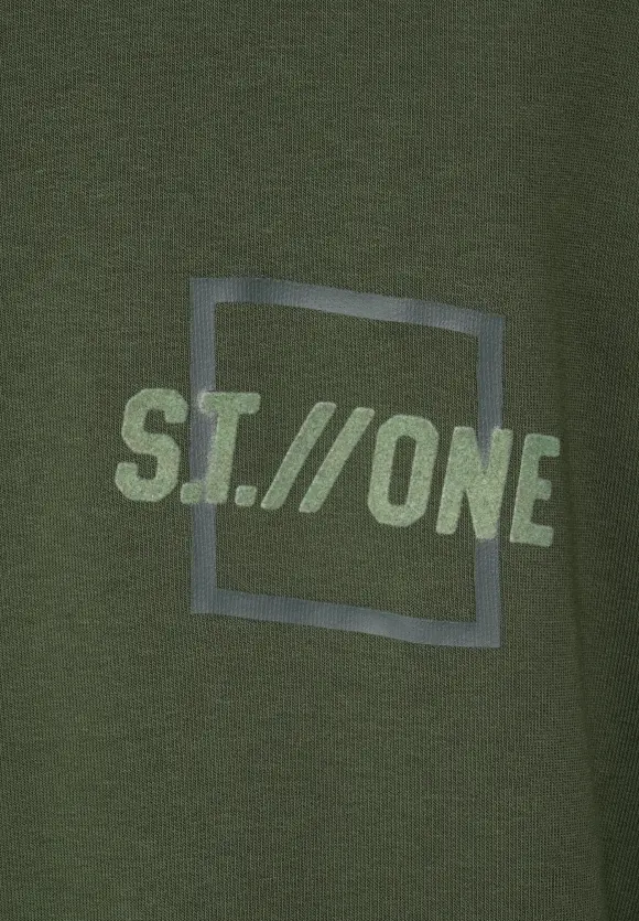 Sweatshirt mit Logoprint - forest green