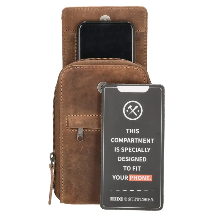 Hide & Stitches Idaho Telefoontasje Bruin