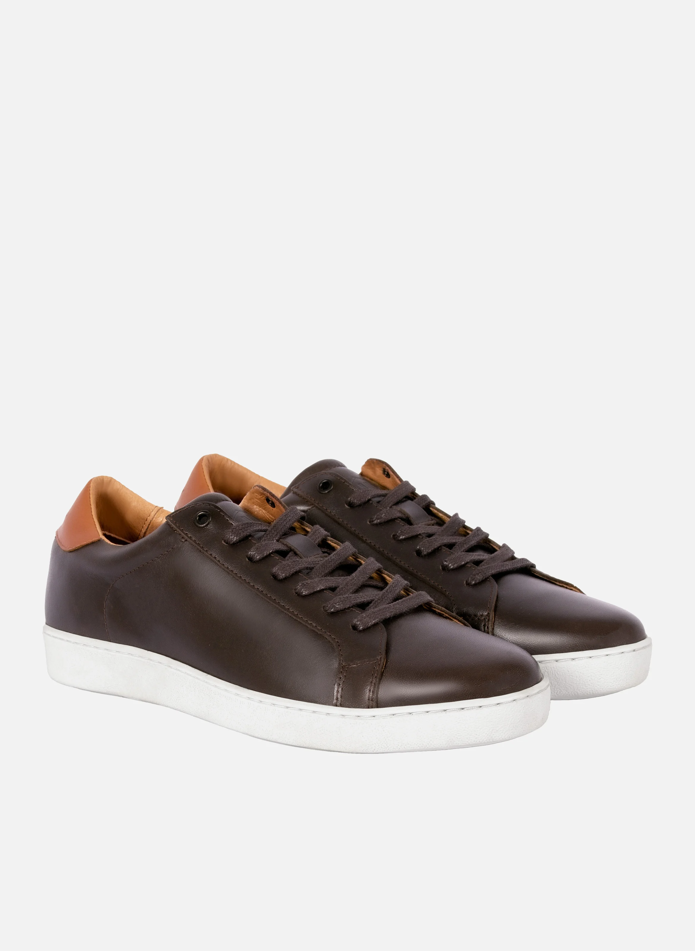 Tennis lacet homme cuir | Marron
