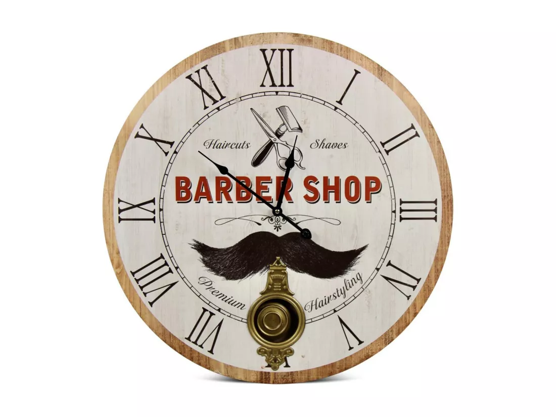 Horloge ancienne balancier barber shop Bois Blanc - Décoration d'Autrefois
