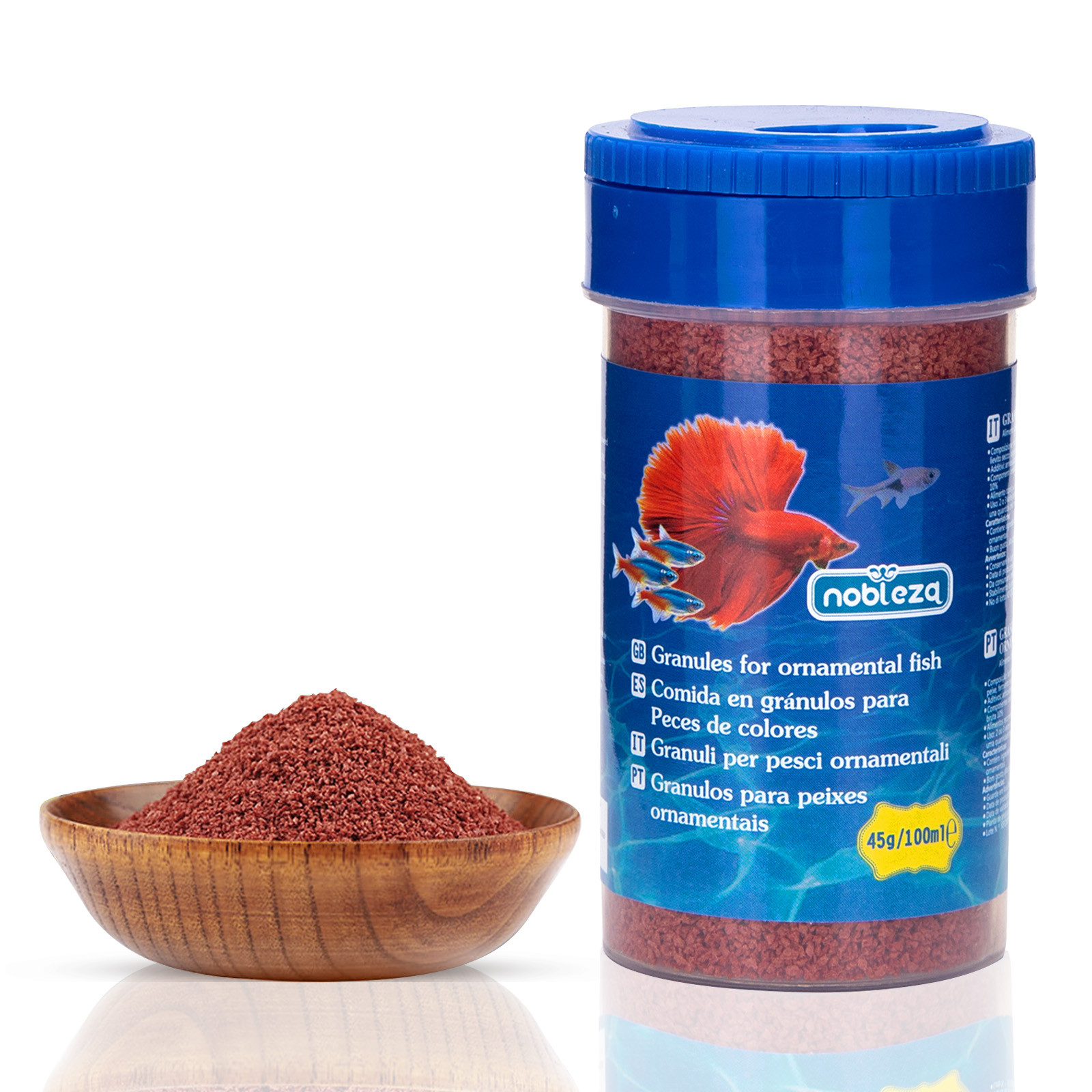 Nobleza - Alimento para Peixes Pequenos, Grânulos Macios de Afundamento Lento, 45g/100ml