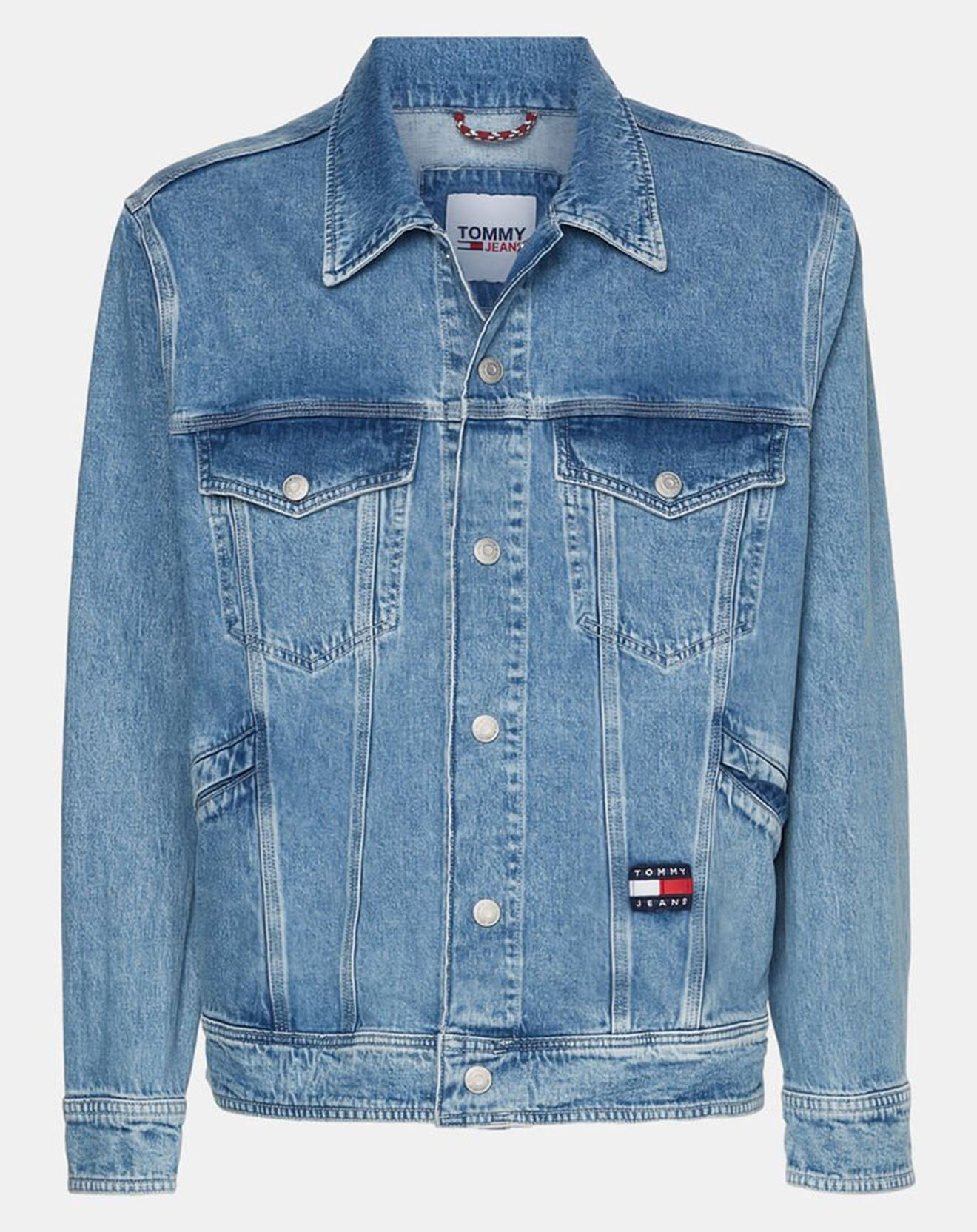 Tommy Jeans Veste en jean oversize Archive drapeau dos bleue