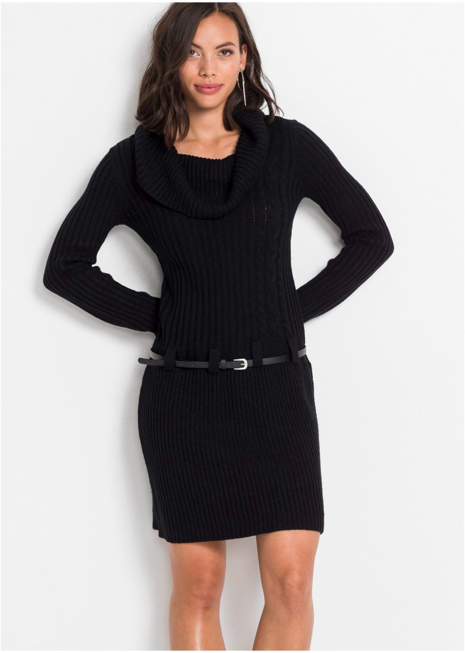 Robe en maille ceinturée
