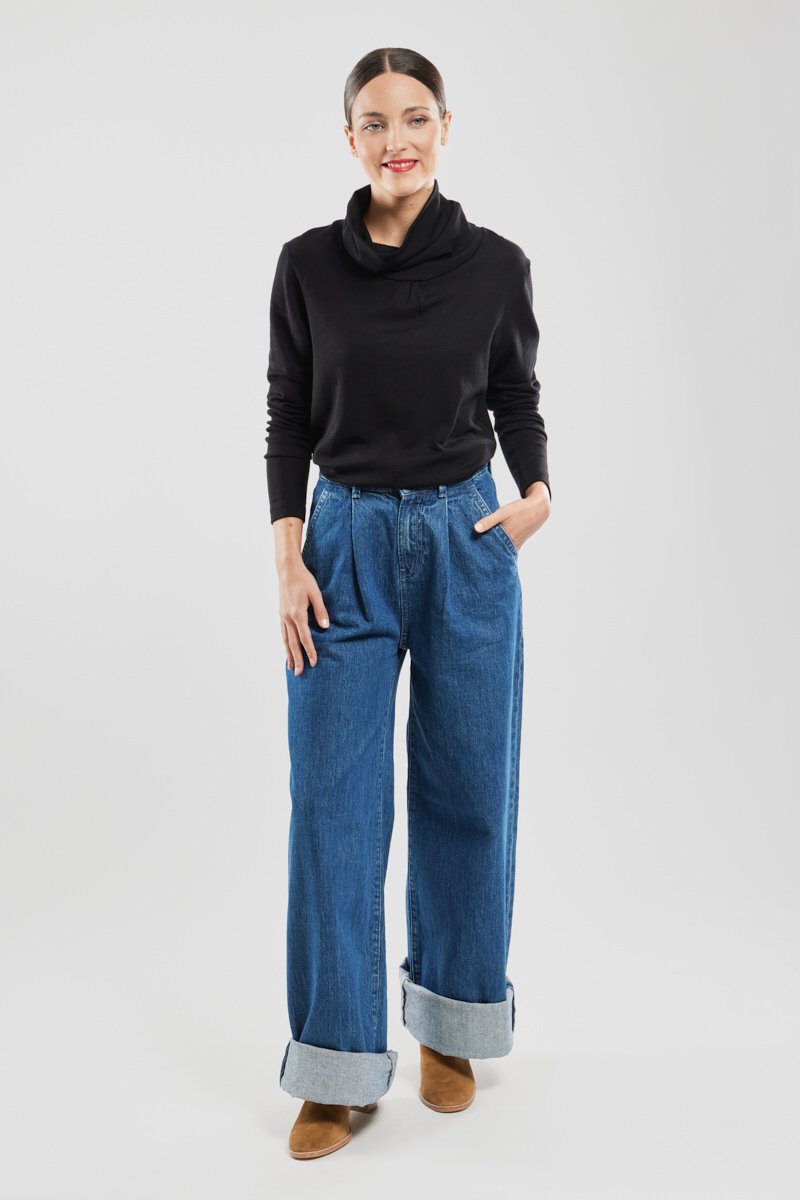 Sous pull col roulé - laine et tencel