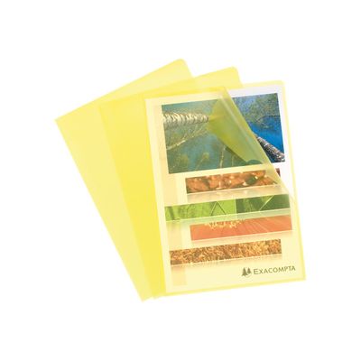 Exacompta - 10 Pochettes coin - A4 - 12/100 - jaune transparent