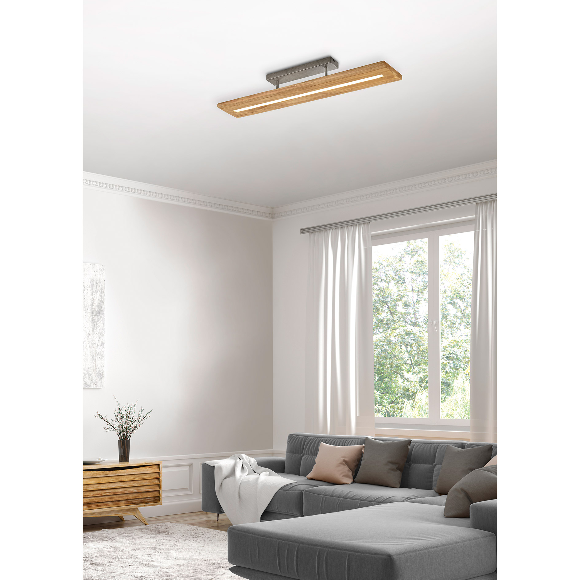 Deckenleuchte BRAD - holzfarbig - Switch Dimmer
