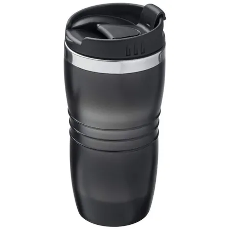 Macma Ergonomischer Trinkbecher aus Edelstahl, 450 ml, schwarz