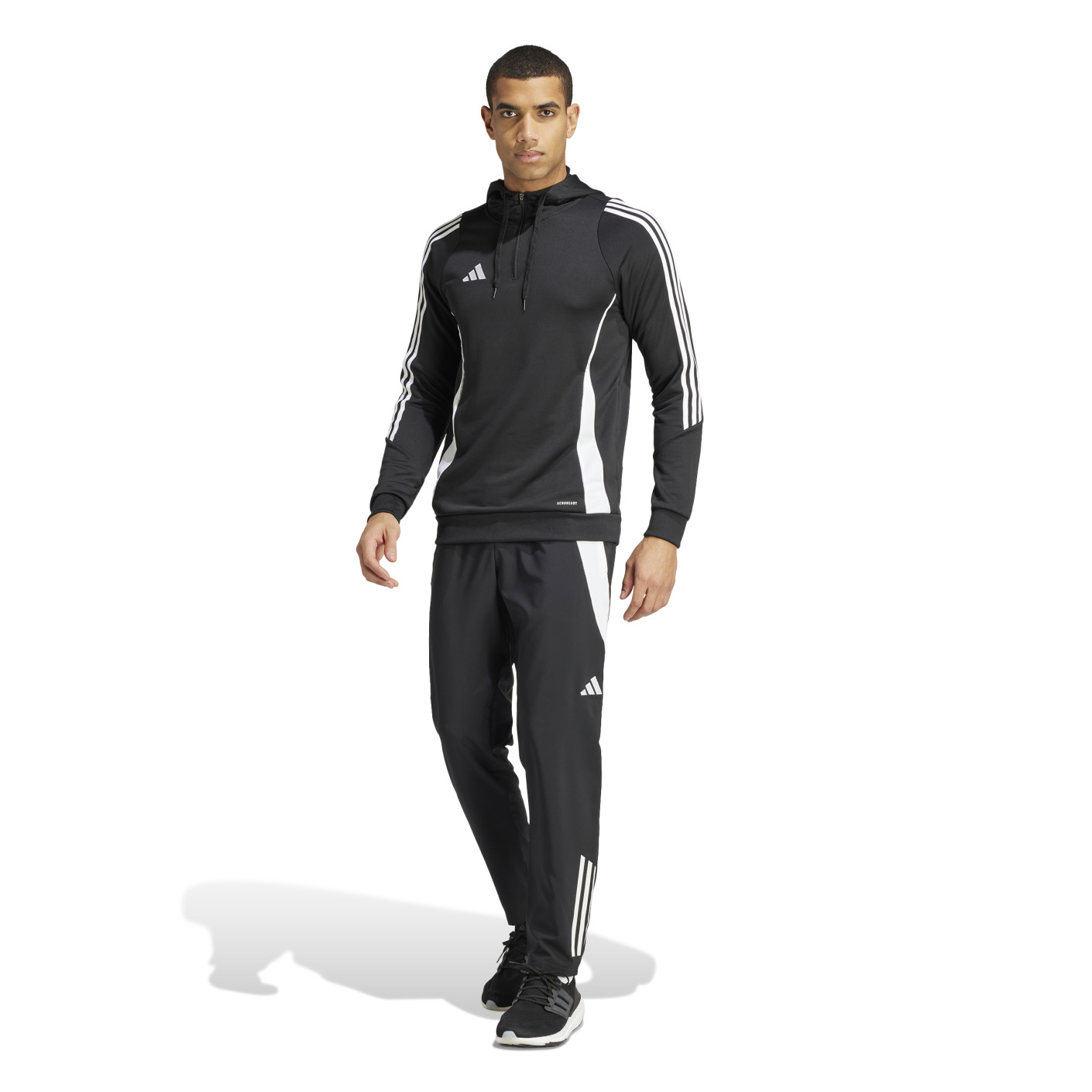 Adidas Tiro 24 Hooded Trainingstrui 1/4-Zip Zwart Wit