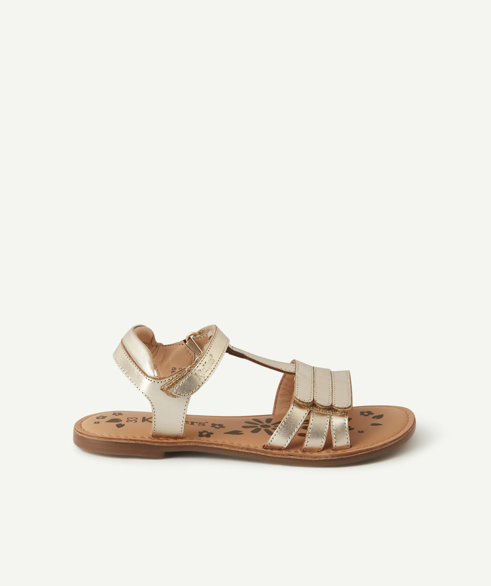 KICKERSSANDALES FILLE DIAMANTO OR EN CUIR