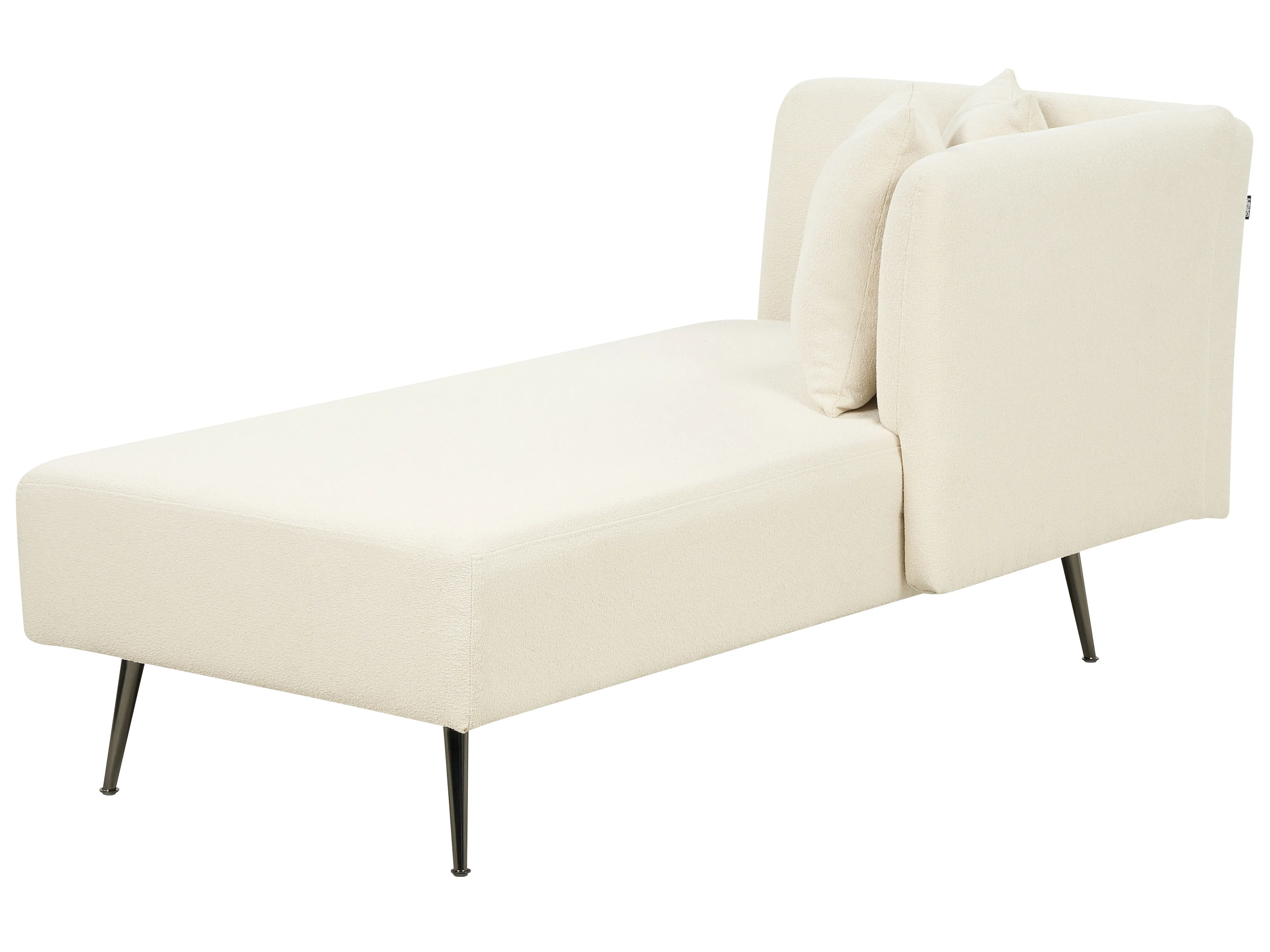 Linkszijdige chaise longue RIOM Bouclé Gebroken wit