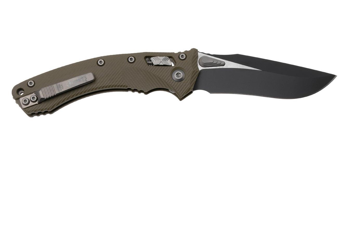 Microtech Amphibian 137RL-1FLGTOD, Two Tone Black M390MK, Fluted OD-Green G-10 zakmes