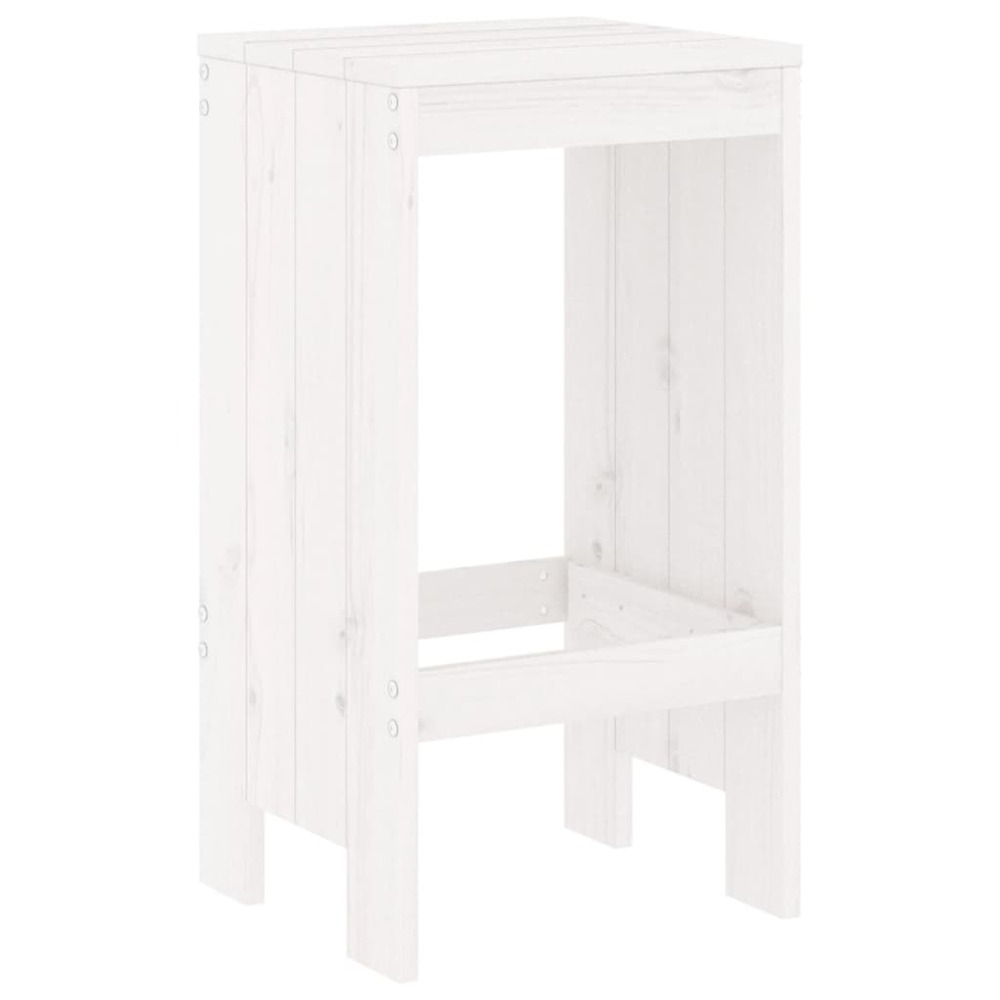 Ensemble de bar de jardin 7 pcs blanc bois de pin massif