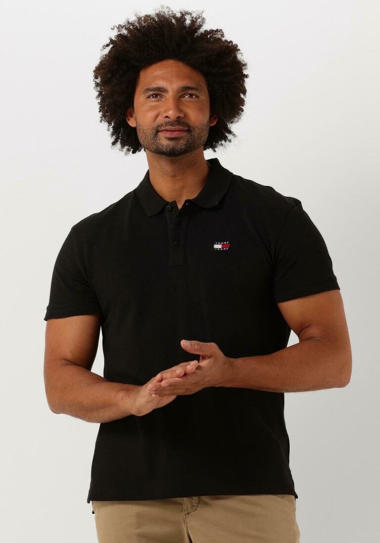 TOMMY JEANS zwarte tommy jeans polo tjm clsc xs badge polo