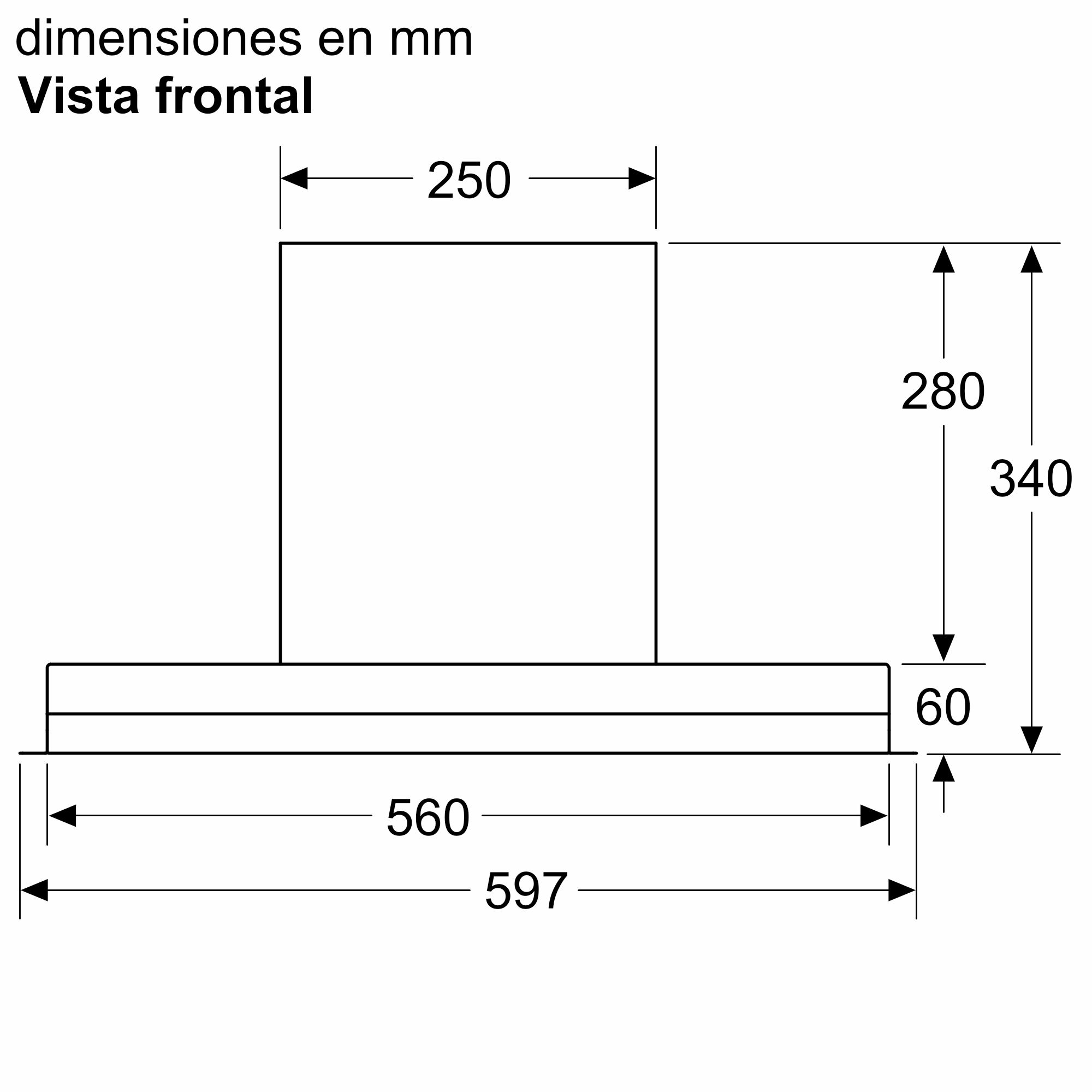 Série 6 Exaustor decorativo integrado 60 cm Vidro preto DBB67AM60