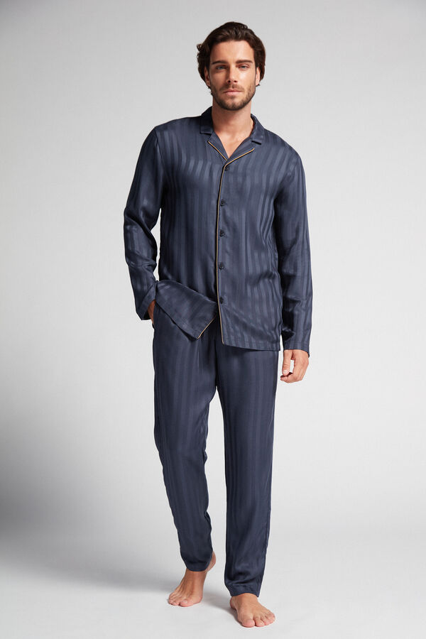 Pijama comprido de tecido modal
