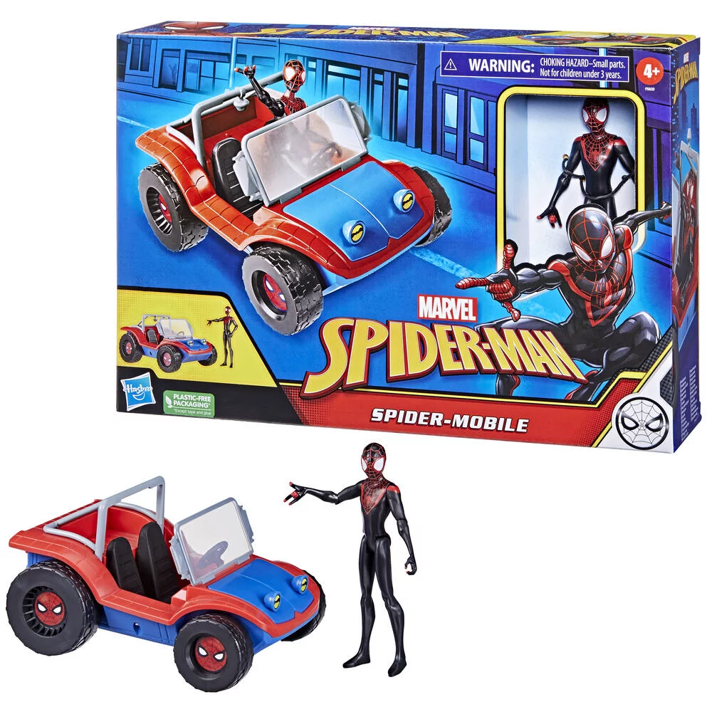 SPIDERMAN - VEHICULE SPIDER-MOBILE ET FIGURINE 15 CM