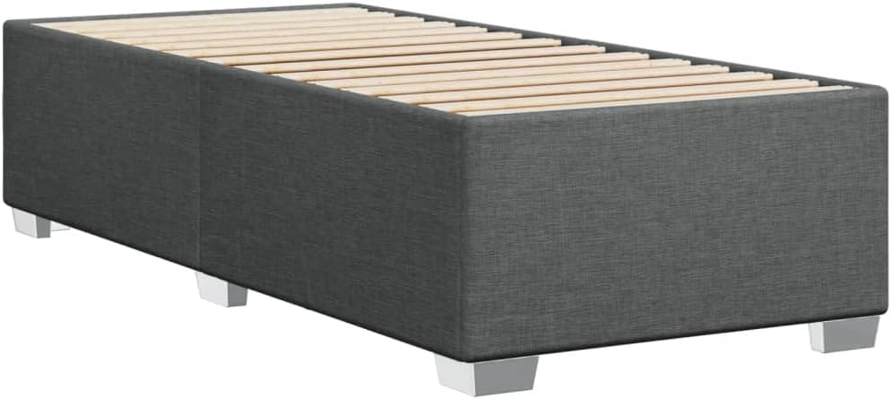 vidaXL Bettgestell, Bett mit Bettfüße Lattenrost, Polsterbett für Schlafzimmer, Einzelbett Bettrahmen, Modern, Dunkelgrau 80x200cm Stoff