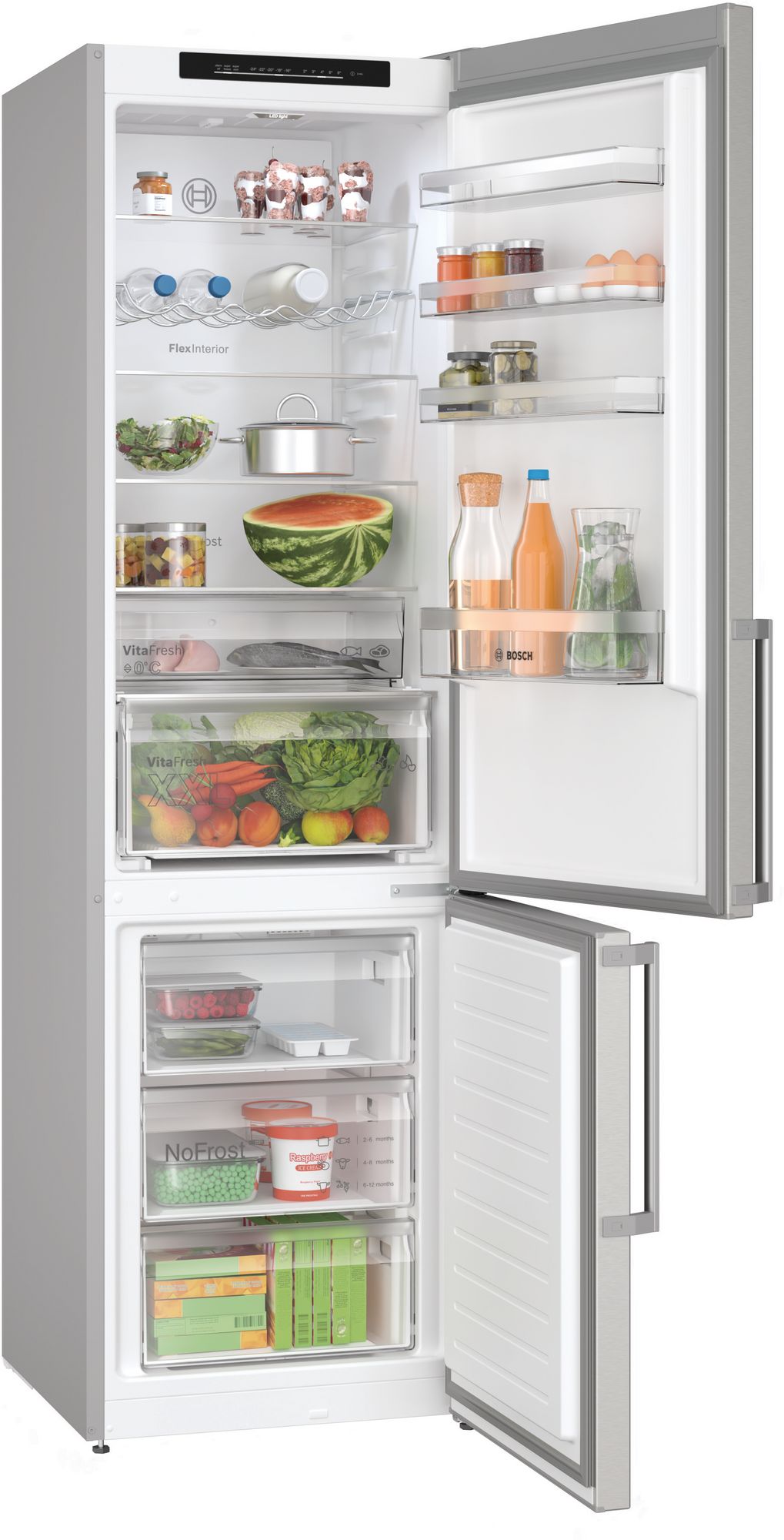 Refrigerador Combinado Independente Série 4 203 x 60 cm em Aço Inoxidável Resistente a Impressões Digitais KGN39VIBT