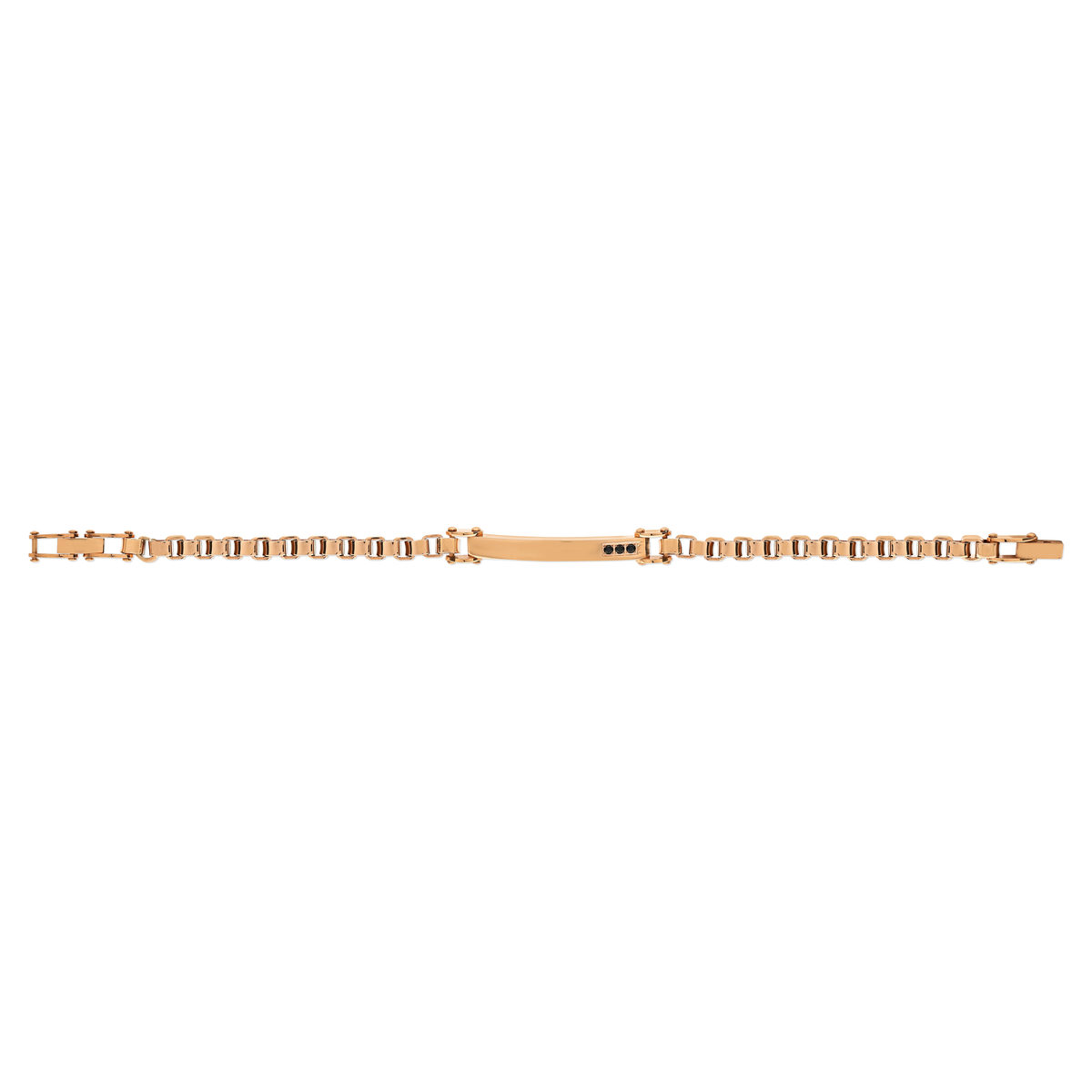 Bracelet acier dosé rose zironia noir 22 cm
