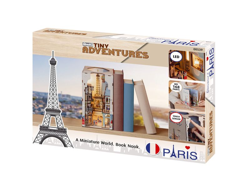Revell Bausatz Tiny Adventures Paris Zauberhafte Miniaturwelt mit LED-Beleuchtung für Ihr Bücherregal