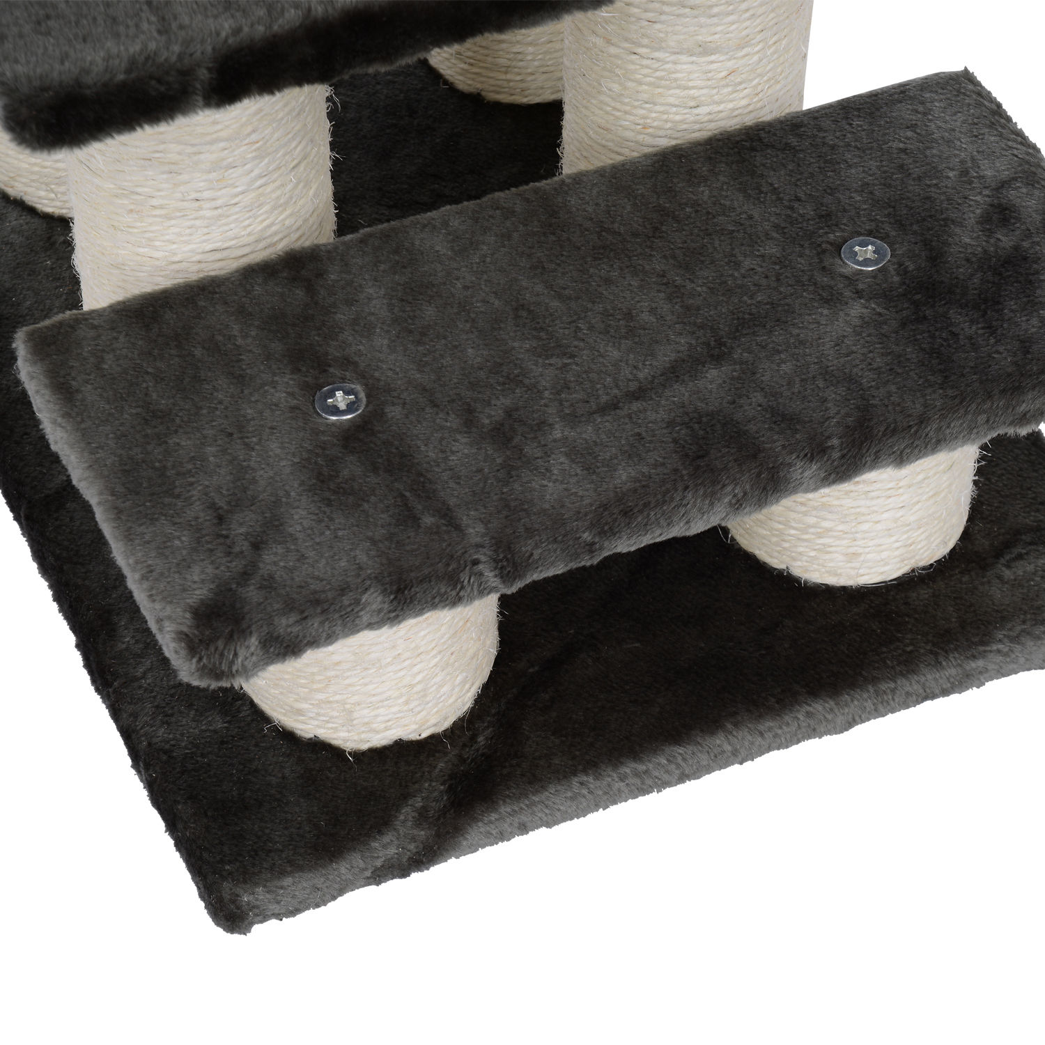 PawHut Katzentreppe mit 3 Stufen grau 45 x 35 x 34 cm (LxBxH)