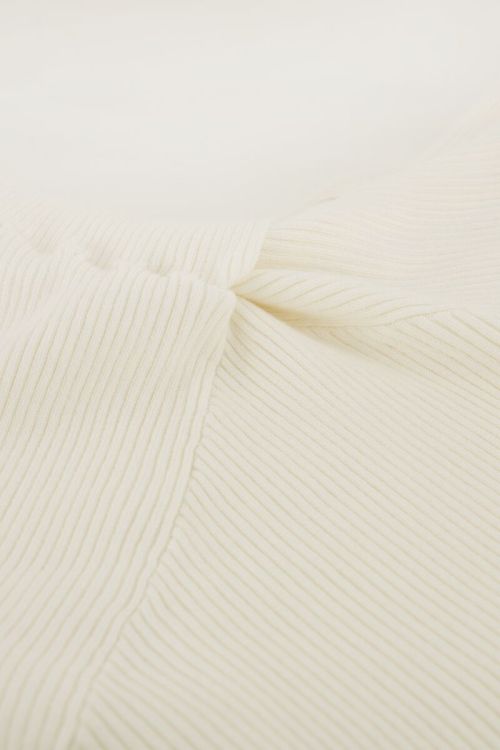 Witte one-shoulder top met gedraaid effect