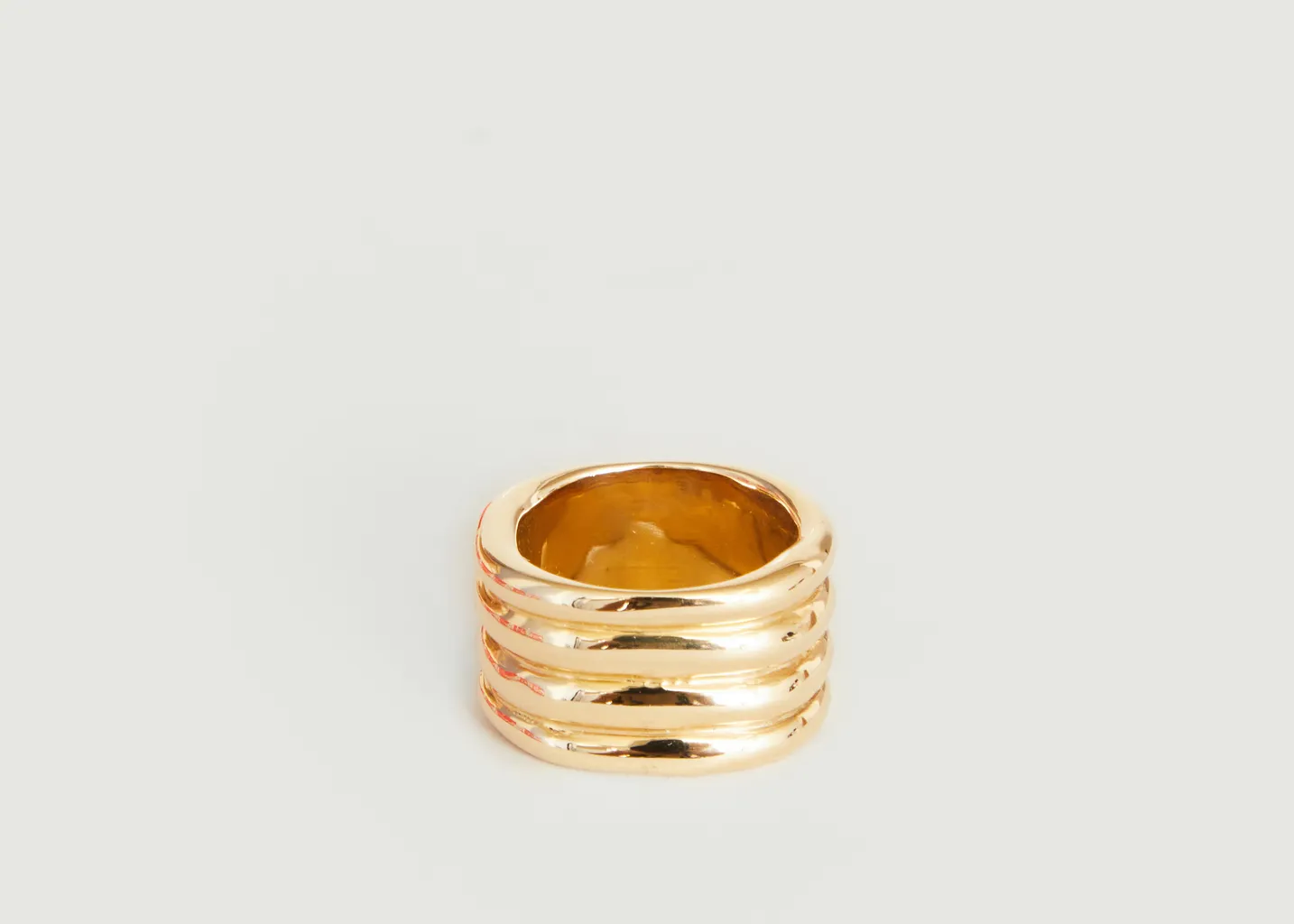 Bague large plaqué or Stack FARIS