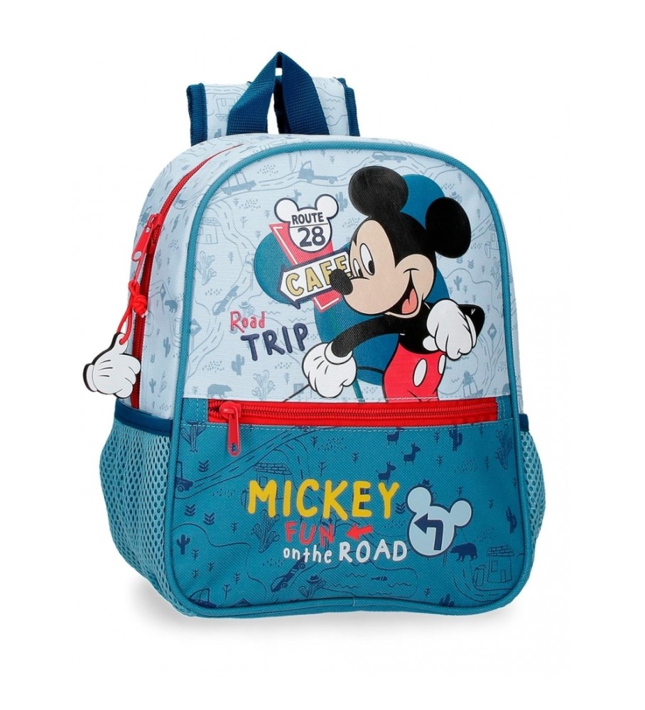 Disney Mochila Mickey Road Trip 28cm azul