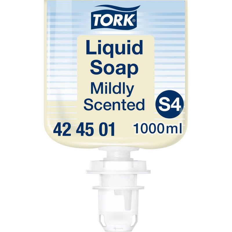 Savon liquide Tork Parfum frais, pour distributeur S4 - Cartouche de 1 L