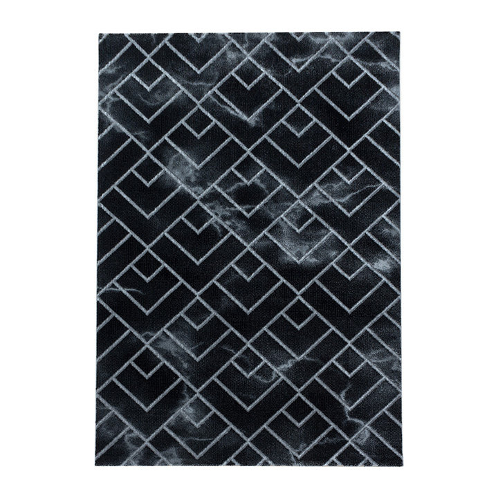 Modern vloerkleed - Marble Pattern Antraciet/Zilver | Topper