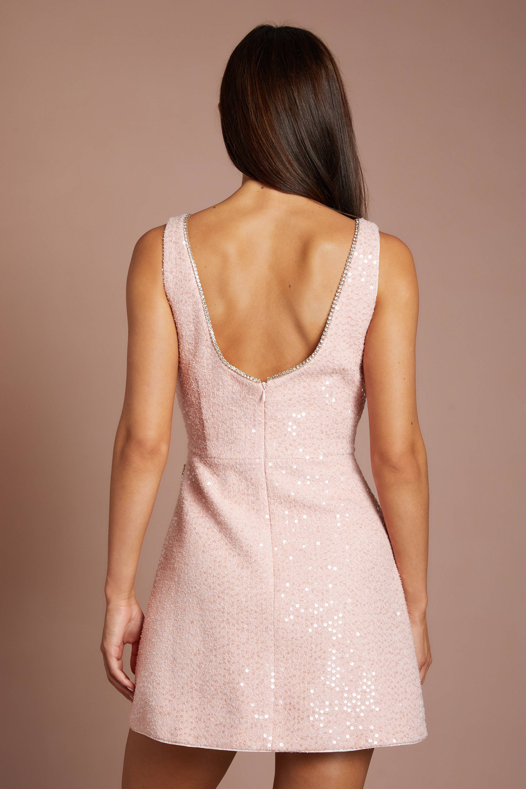 Coast Robe Mini Col V avec Détail Nœud en Diamants