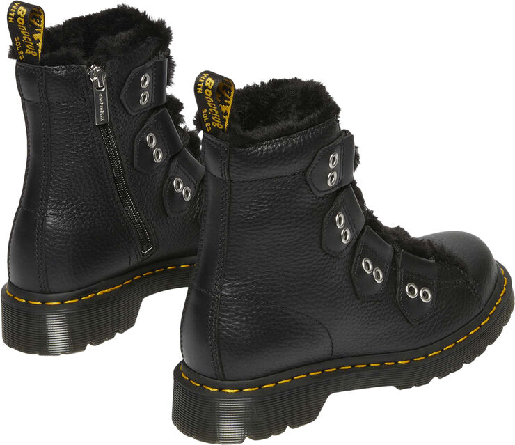 Dr. Martens 1460 Ltt Fl Black Milled Nappa Wanama Milo Fur Black