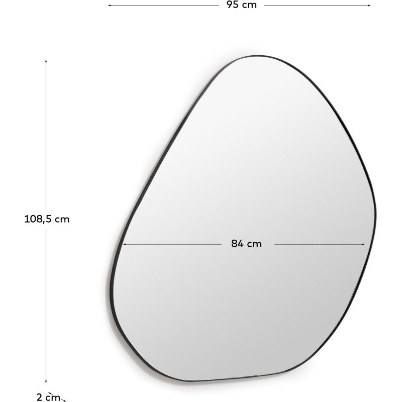 Miroir Anera en métal noir 84 x 108,5 cm