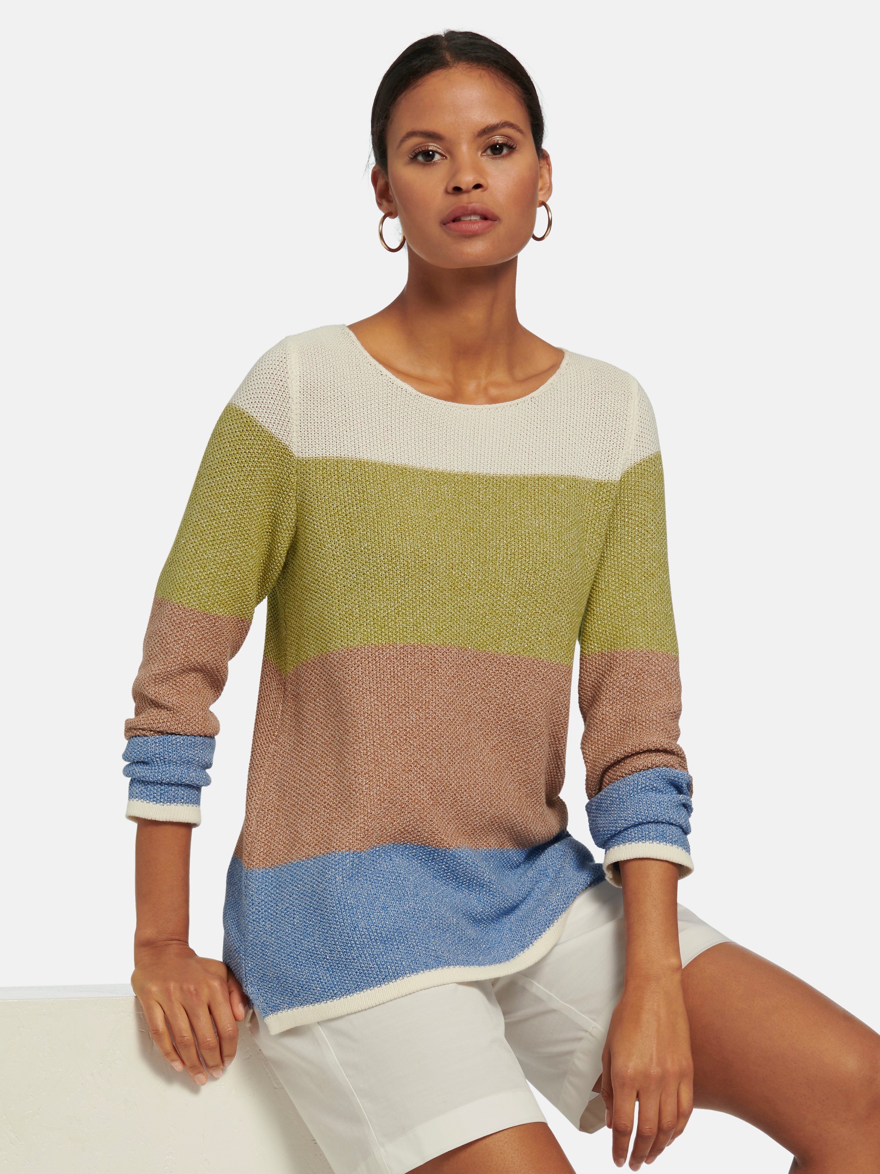 Pullover mit U-Boot-Ausschnitt