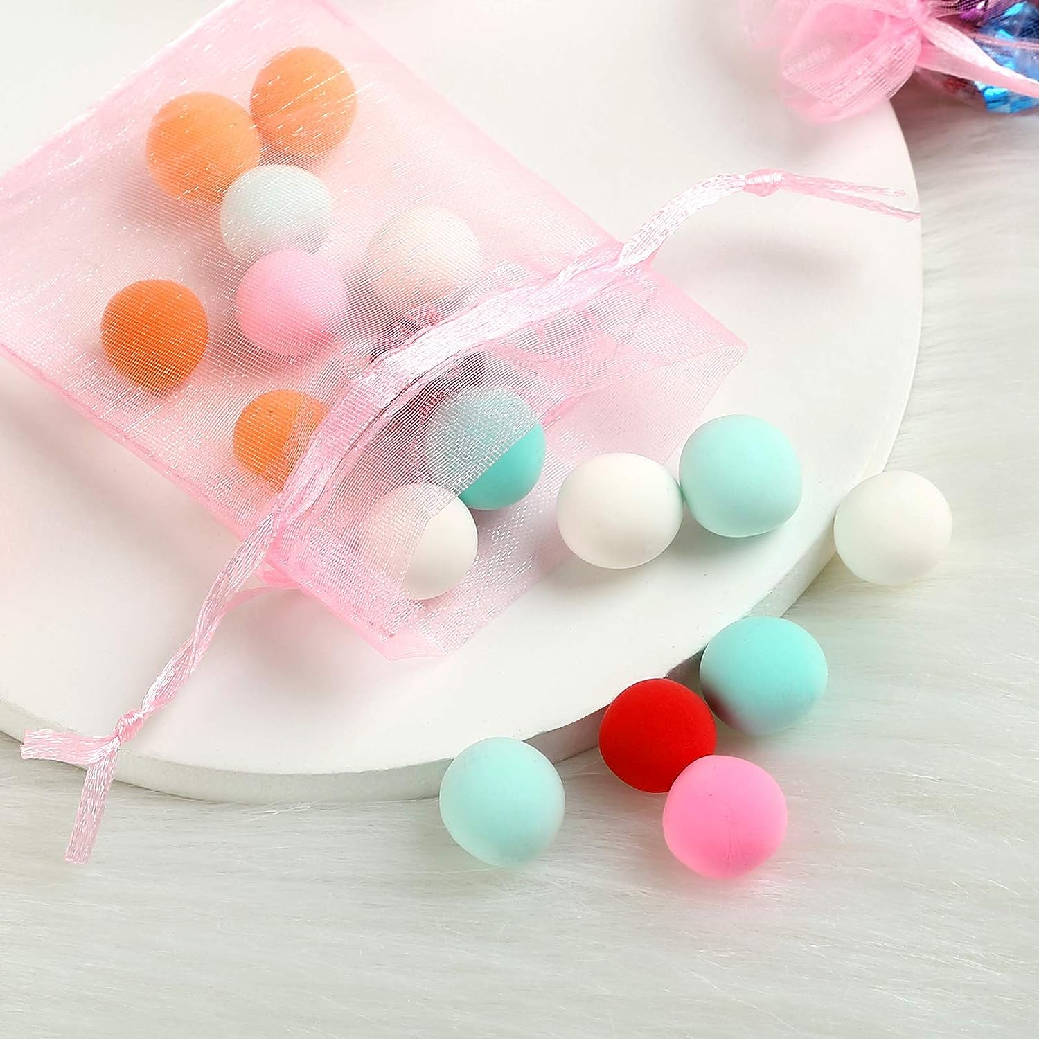 (100er Set) 7x9cm Organza Säckchen Deko Geschenk Beutel - Gelb