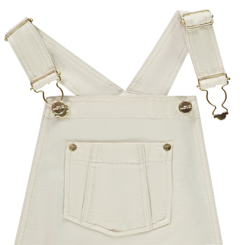 Salopette courte en toile unie pour fille