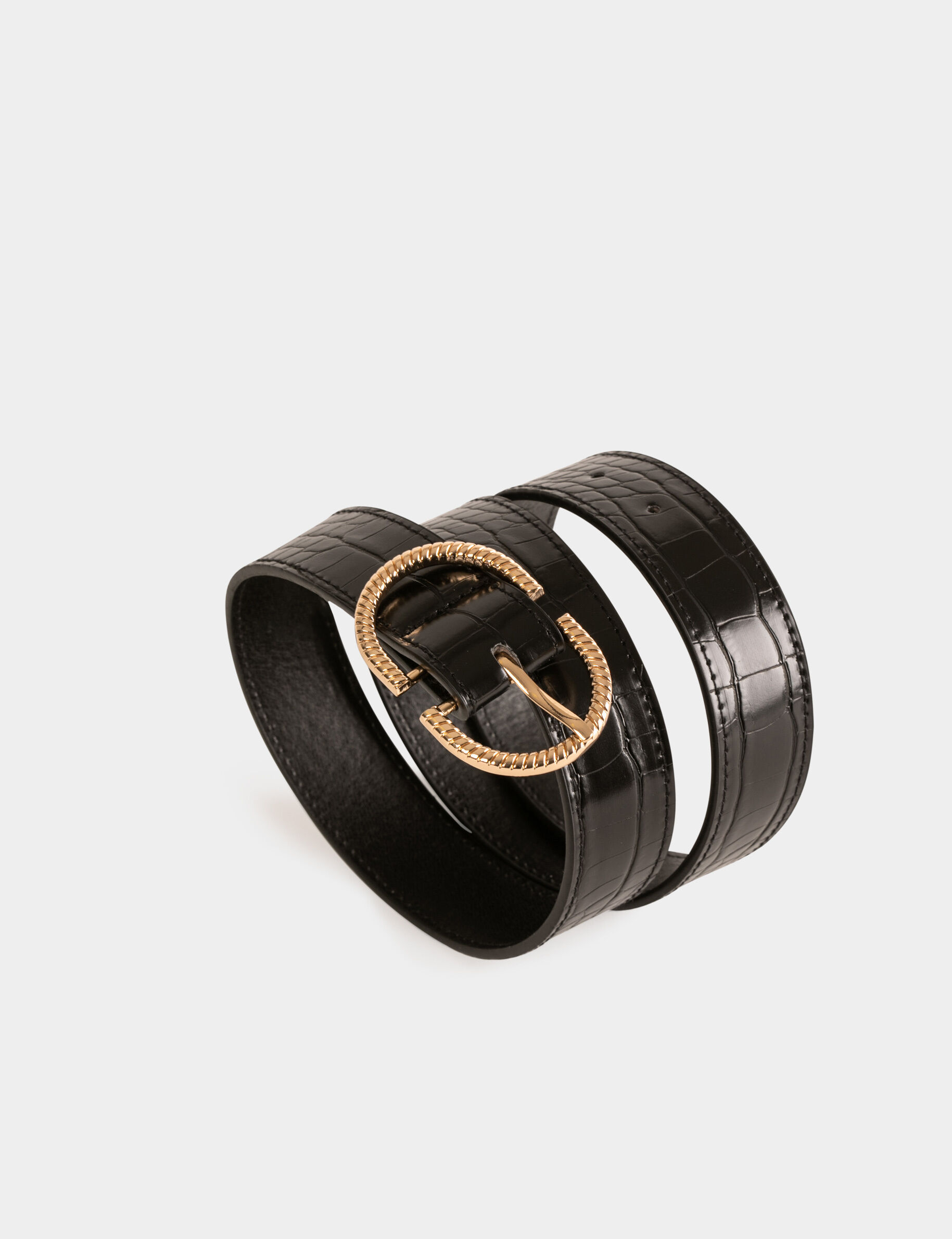 Ceinture aspect croco noir femme - noir