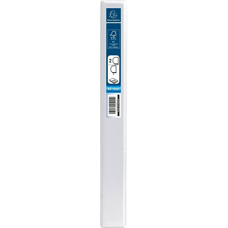 Classeur 2 anneaux plastifié Exacompta Kreacover® personnalisable A4+ - Dos 3,4 cm blanc