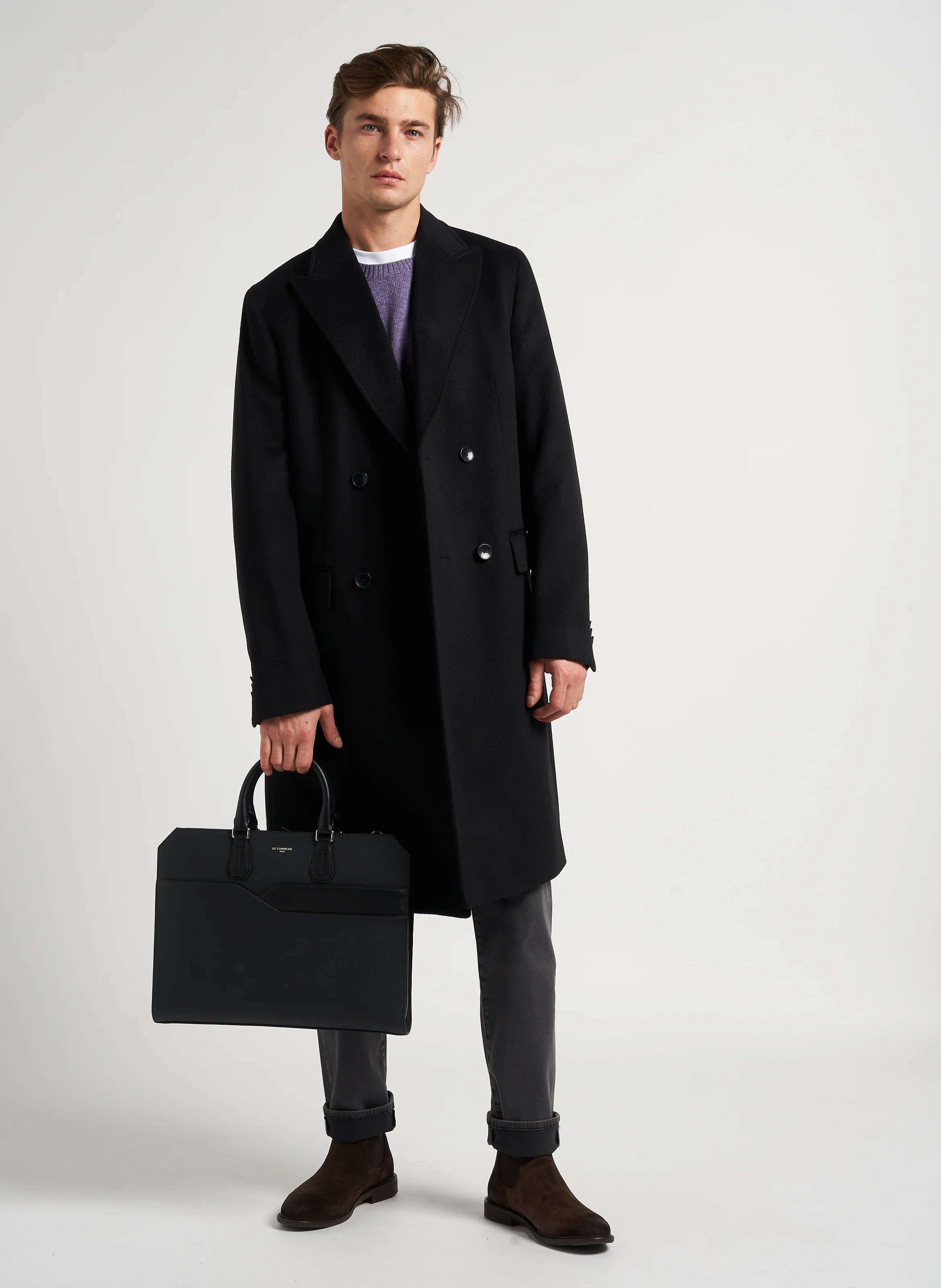 GASTON - Porte-documents en cuir | Noir