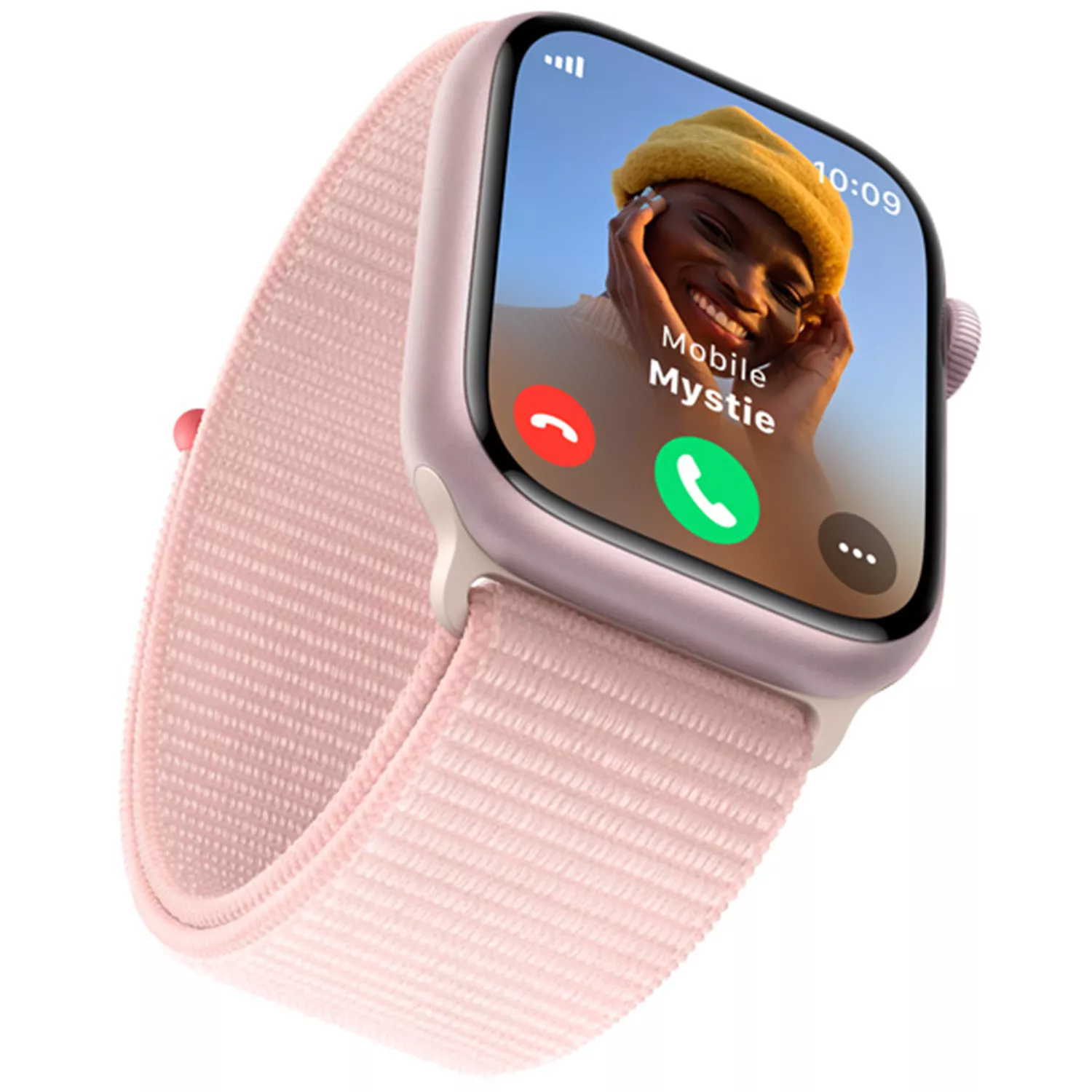 Apple Series 9 GPS 41mm Pink Case Light Pink Sport Band MR953